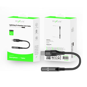 Rixus RXMU36C Adaptateur audio USB-C vers 3,5 mm femelle 10 cm