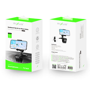 Rixus RXHW62 Support de navigation pour téléphone au tableau de bord pour véhicules automobiles Noir