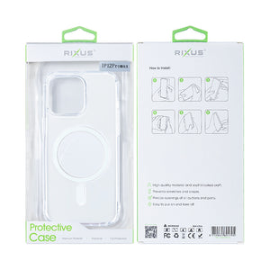 Rixus Magnetic Clear Case For Apple iPhone 12 Pro Max