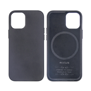 Rixus Classic 02 Case With MagSafe Compatible For Apple iPhone 15 Plus Black