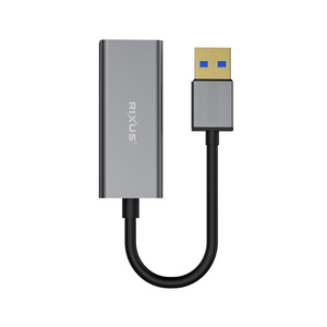 Rixus RXEA02 Carte réseau USB 3.0 Gigabit Connecteur USB vers RJ45 Gris