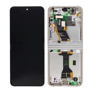 Samsung Galaxy Z Flip5 F731B Écran principal et numériseur avec cadre crème Service Pack