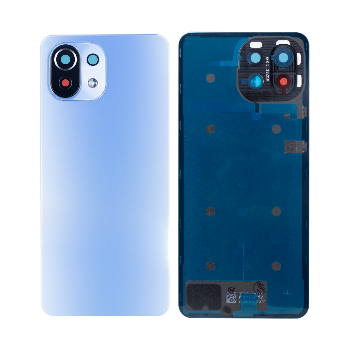 Coque arrière Xiaomi Mi 11 Lite avec objectif bleu bubblegum OEM