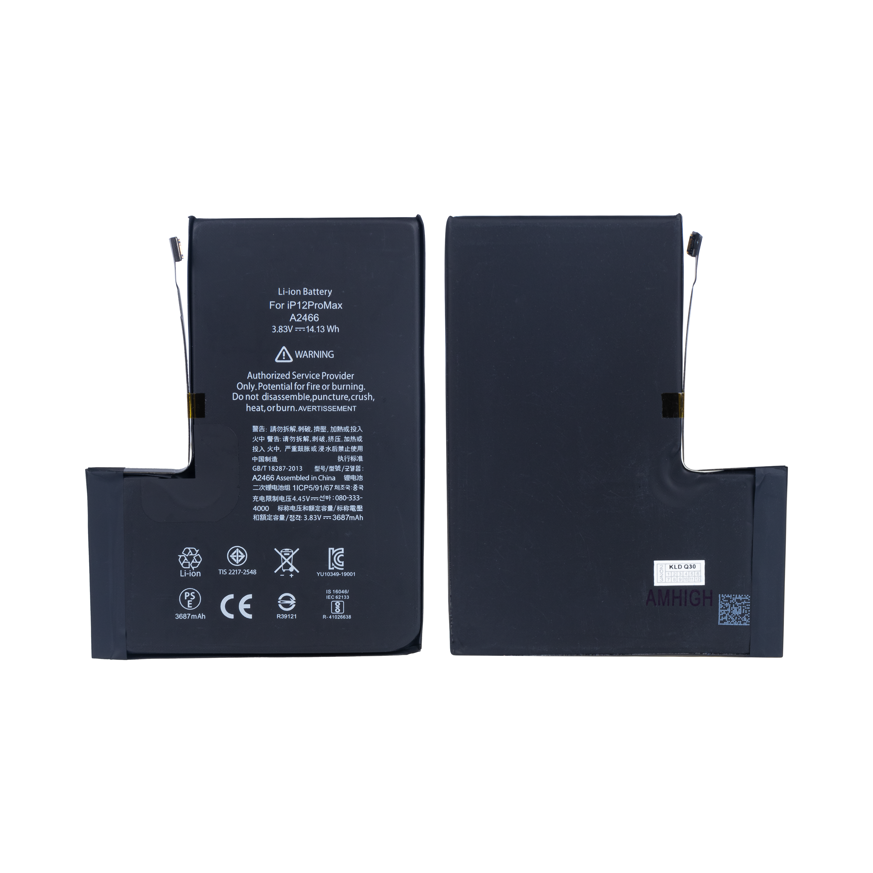 For Apple batterie For Apple 12 Pro Max avec puce TI OEM