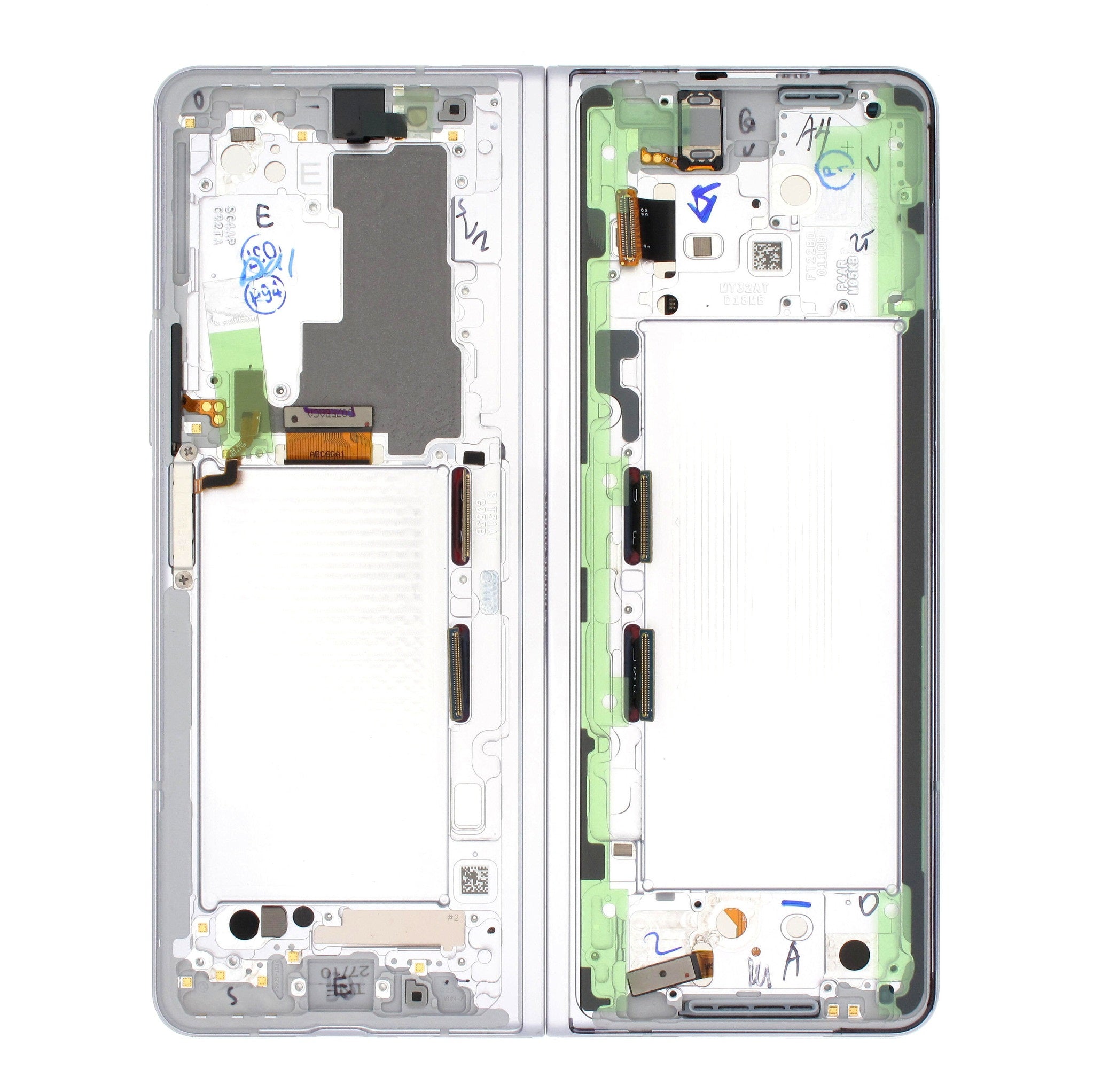 Samsung Galaxy Z Fold3 F926B Écran principal et numériseur avec cadre Phantom Silver Service Pack