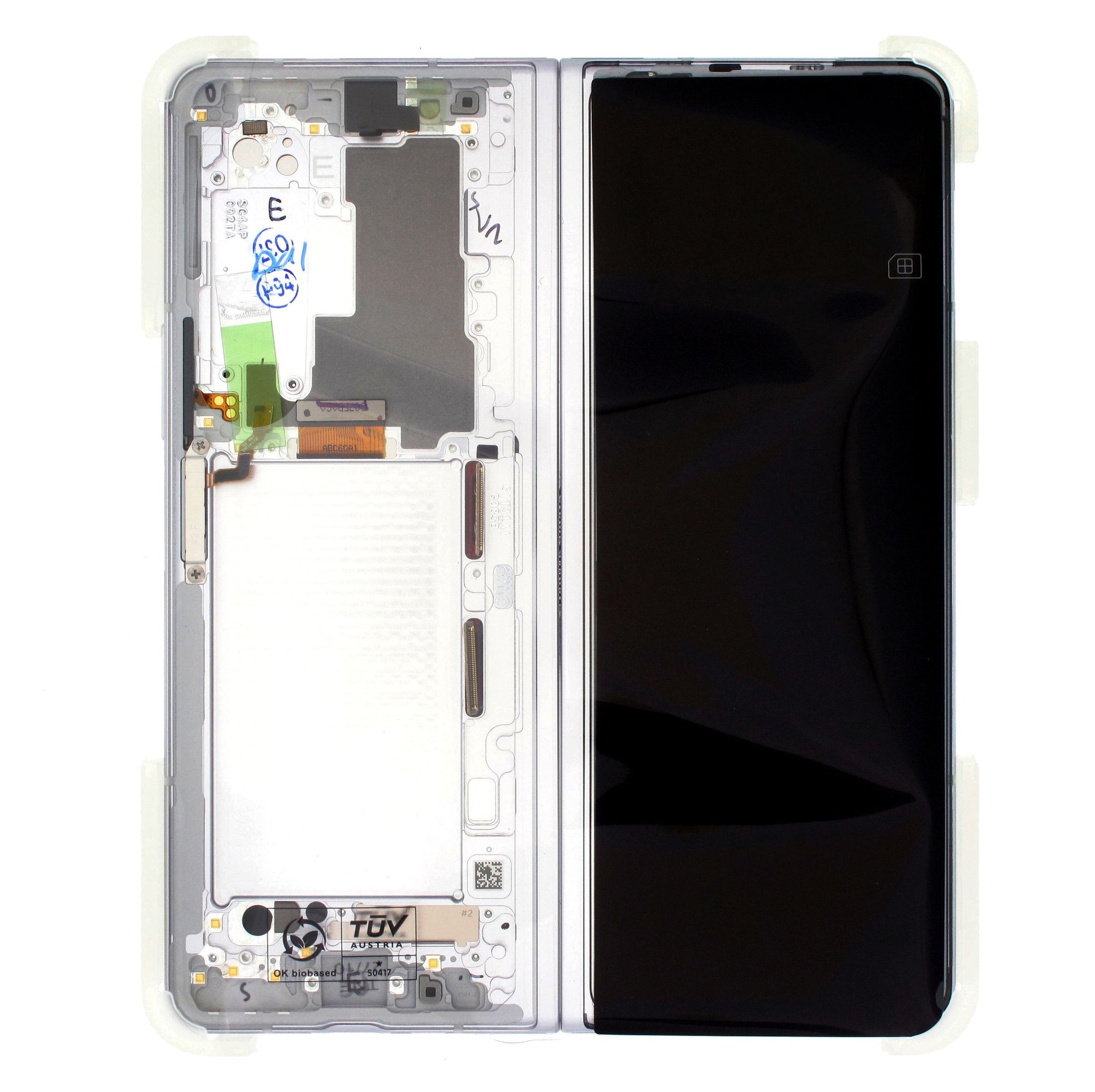 Samsung Galaxy Z Fold3 F926B Écran principal et numériseur avec cadre Phantom Silver Service Pack