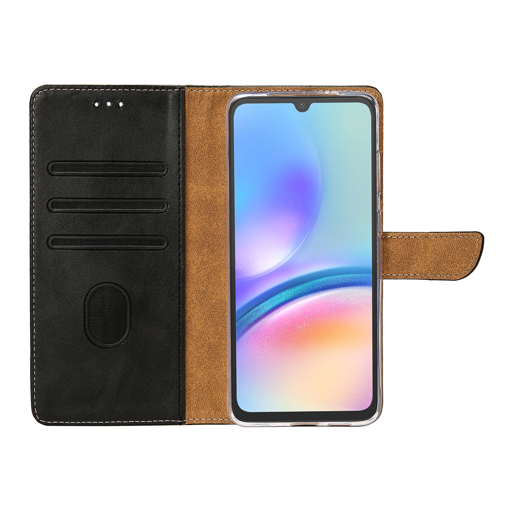 Rixus Bookcase Pour Samsung Galaxy A05s Noir
