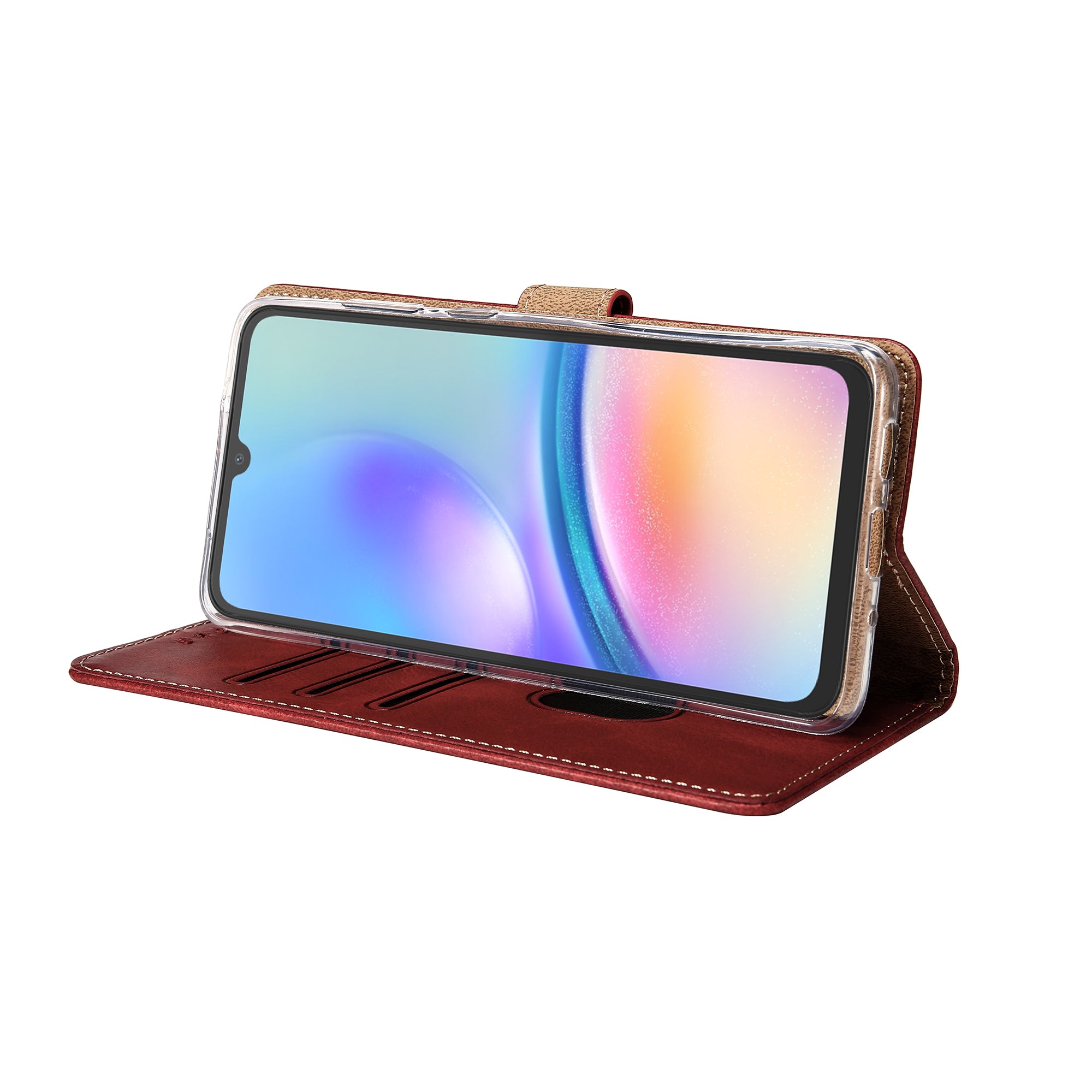 Bibliothèque Rixus pour Samsung Galaxy A05s Rouge foncé