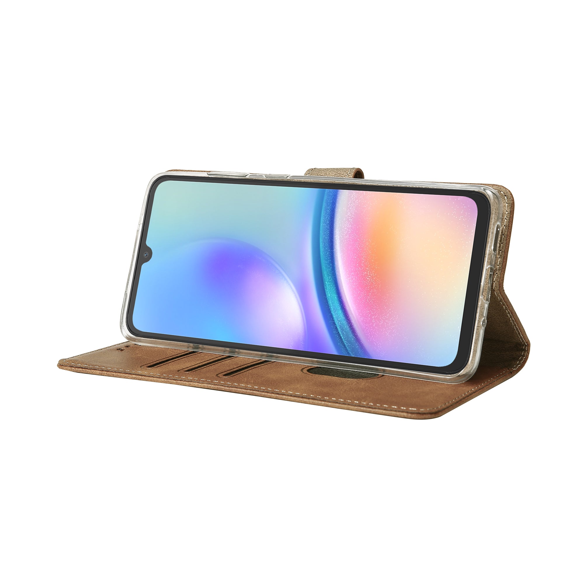 Bibliothèque Rixus pour Samsung Galaxy A05s Light Brown