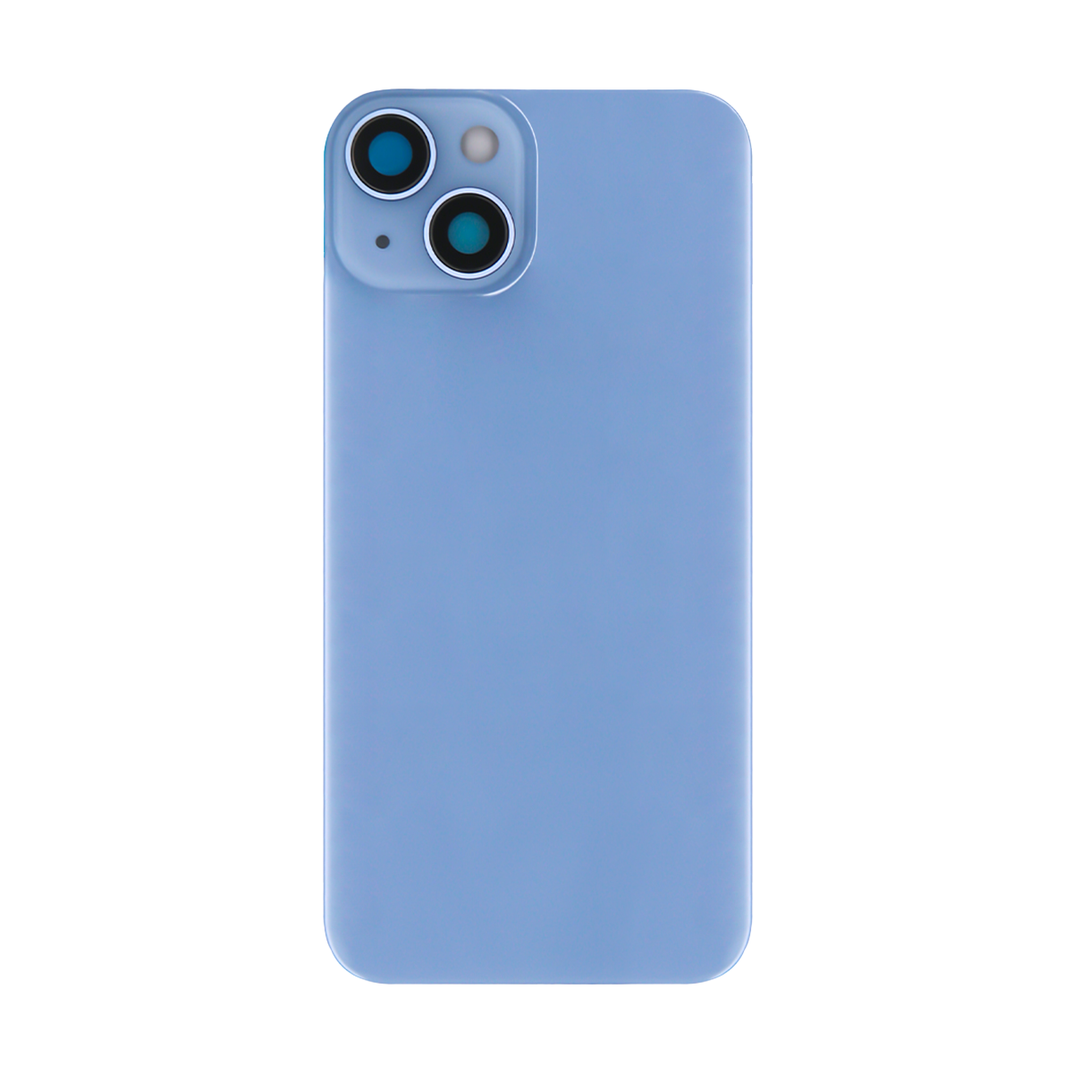 For Apple 14 Verre arrière sans NFC, cadre de caméra agrandi bleu Compatible