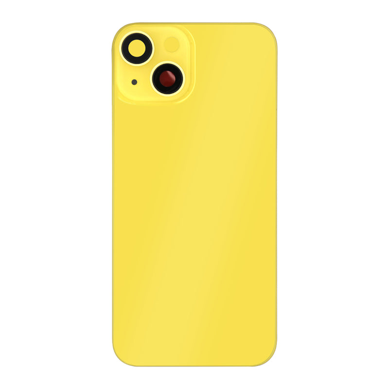 For Apple 14 Verre arrière sans NFC, cadre de caméra agrandi jaune Compatible