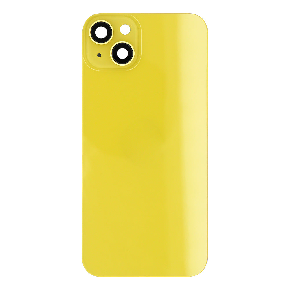 For Apple 14 Plus Verre arrière sans NFC, cadre d'appareil photo agrandi Jaune Compatible