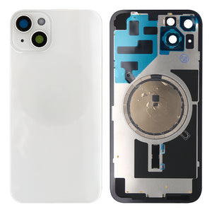 For Apple 14 Plus Verre arrière sans NFC, cadre de caméra agrandi Compatible avec Starlight