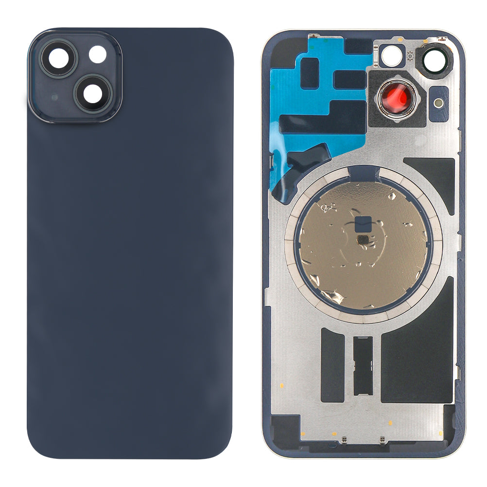 For Apple 14 Plus Verre arrière sans NFC, cadre de caméra agrandi Midnight Compatible