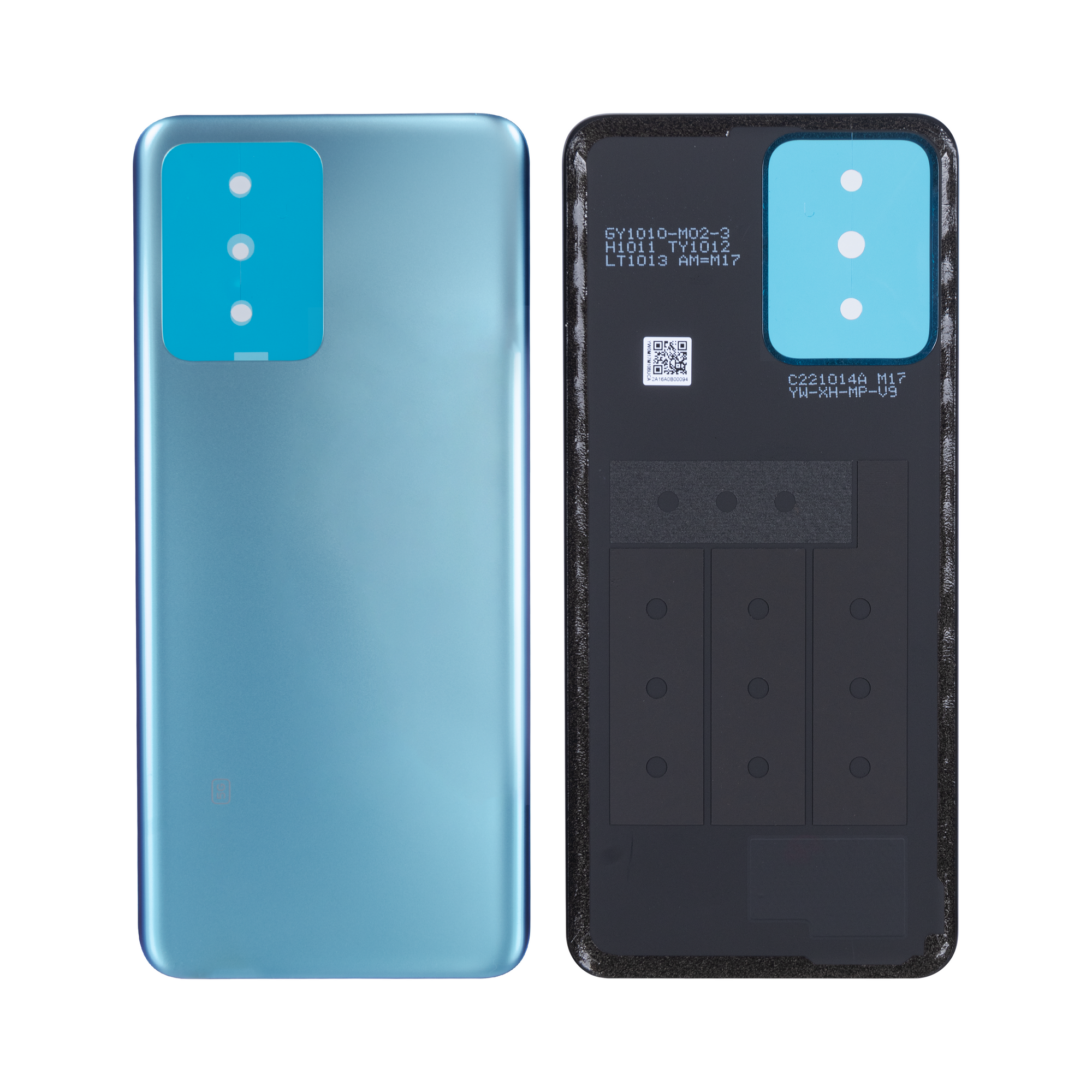 Coque arrière Xiaomi Redmi Note 12 5G sans objectif, bleu glacier, OEM