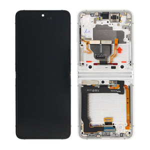 Samsung Galaxy Z Flip3 F711B Écran principal et numériseur avec cadre Bespoke Silver Service Pack