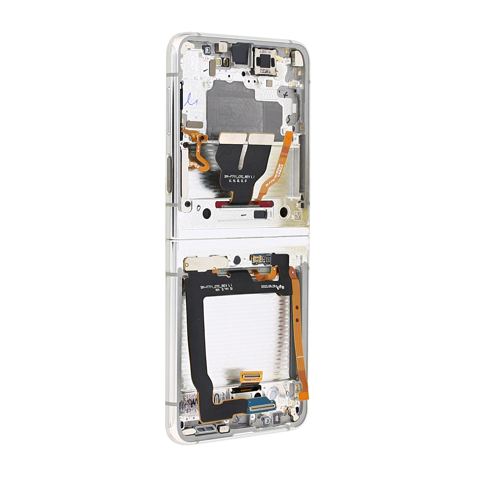 Samsung Galaxy Z Flip3 F711B Écran principal et numériseur avec cadre Bespoke Silver Service Pack