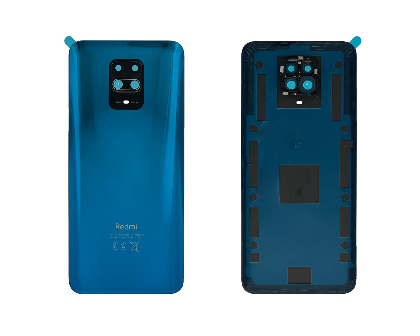 Coque arrière Xiaomi Redmi Note 9S avec objectif bleu aurore OEM