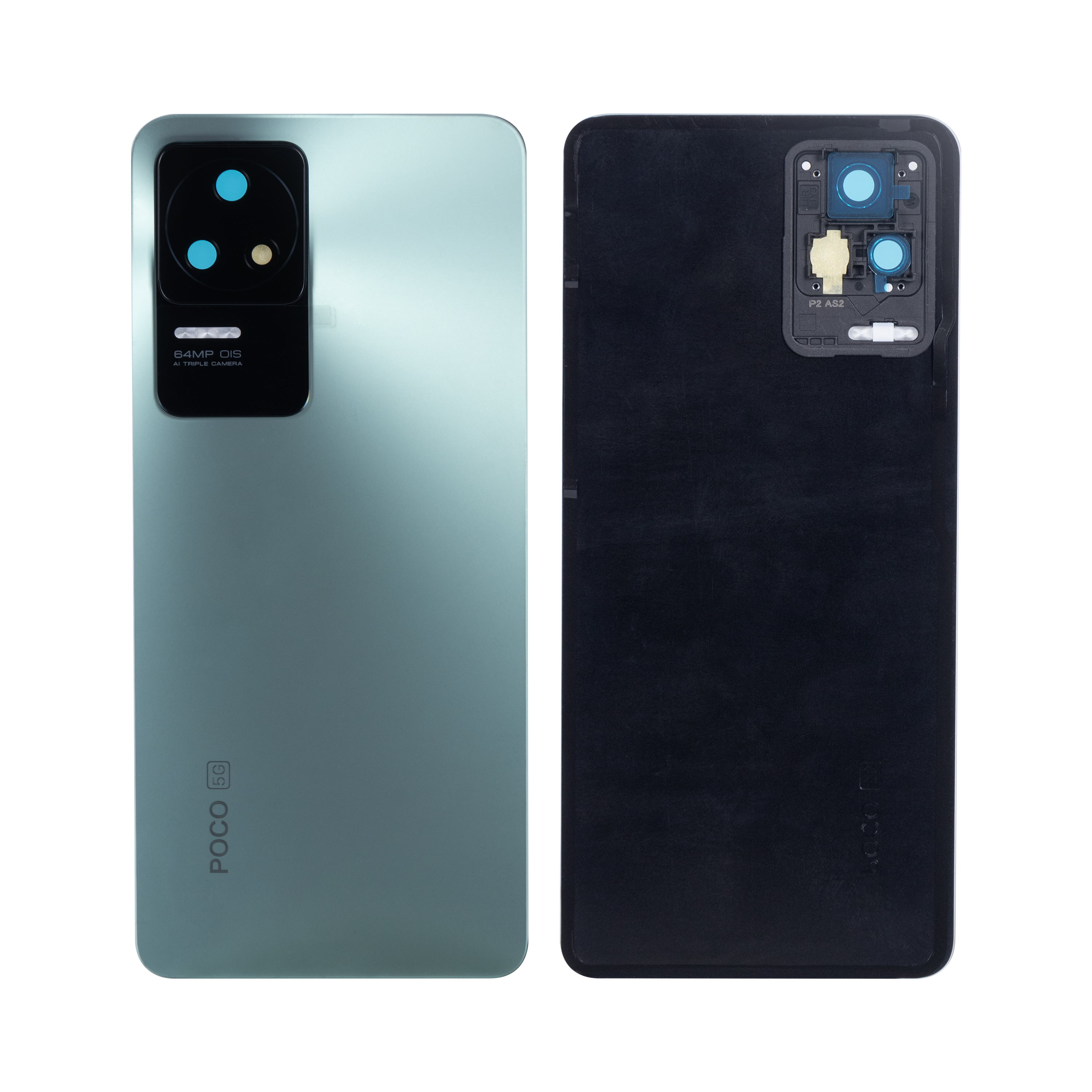 Coque arrière Xiaomi Poco F4 5G avec objectif vert nébuleuse OEM