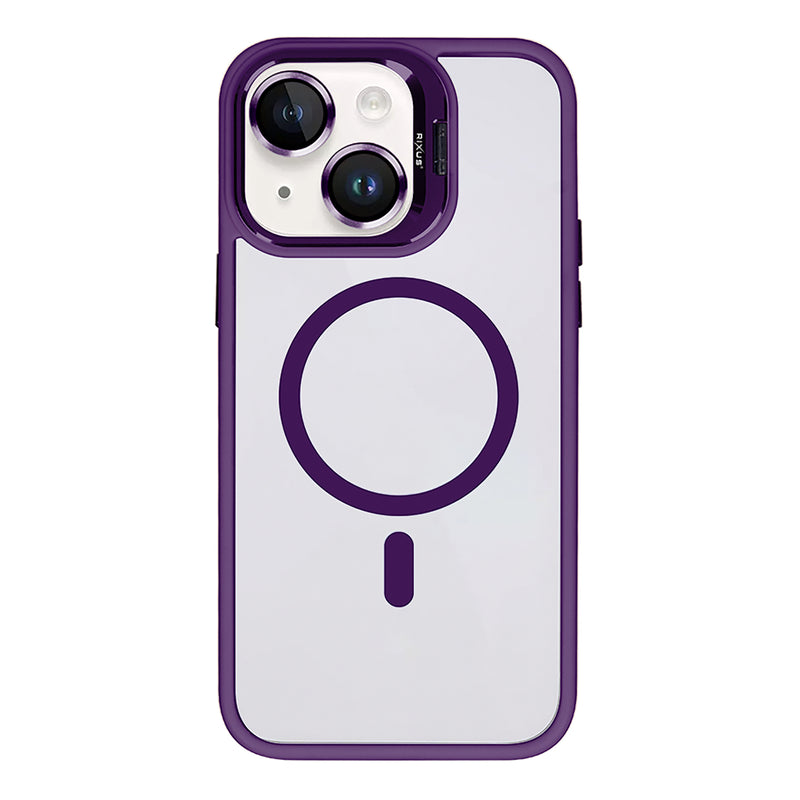 Rixus Classic 03 Case With MagSafe Compatible For Apple iPhone 15 Deep Purple