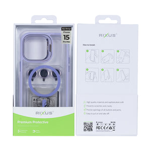 Rixus Classic 03 Case With MagSafe Compatible For Apple iPhone 15 Pro Max Light Purple