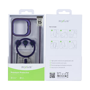 Rixus Classic 03 Case With MagSafe Compatible For Apple iPhone 15 Pro Max Deep Purple