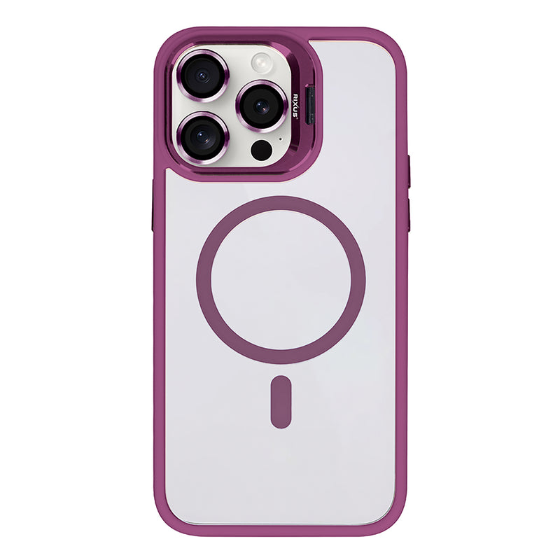 Rixus Classic 03 Case With MagSafe Compatible For Apple iPhone 14 Pro Dark Pink