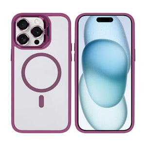Rixus Classic 03 Case With MagSafe Compatible For Apple iPhone 14 Pro Dark Pink