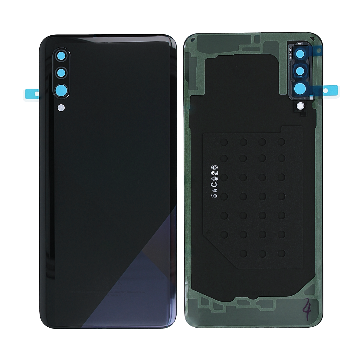 Coque arrière Samsung Galaxy A30s A307F avec prisme pour objectif, noir, OEM
