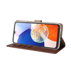 Bibliothèque Rixus pour Samsung Galaxy A14 5G Marron