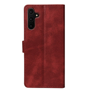 Rixus Bookcase pour Samsung Galaxy A14 5G Rouge foncé