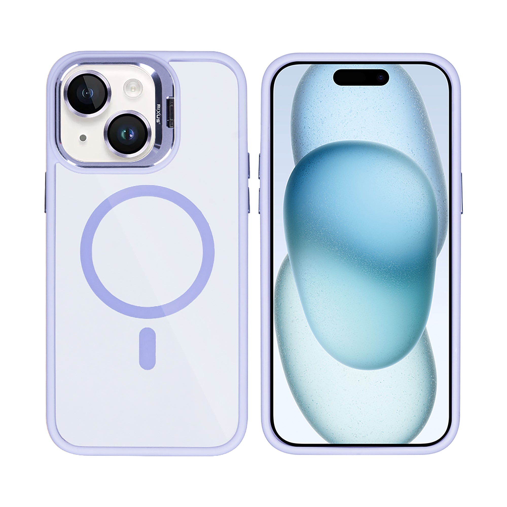 Rixus Classic 03 Case With MagSafe Compatible For Apple iPhone 14 Plus Light Purple