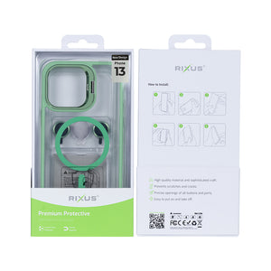 Rixus Classic 03 Case With MagSafe Compatible For Apple iPhone 13 Light Green