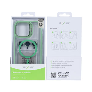 Rixus Classic 03 Case With MagSafe Compatible For Apple iPhone 13 Pro Light Green