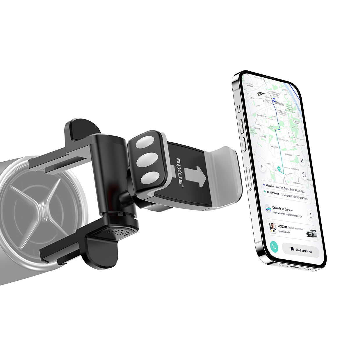 Rixus RXHW28 Support universel pour bouches d'aération de voiture noir