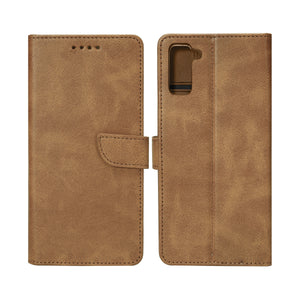 Bibliothèque Rixus pour Samsung Galaxy S21 Marron clair