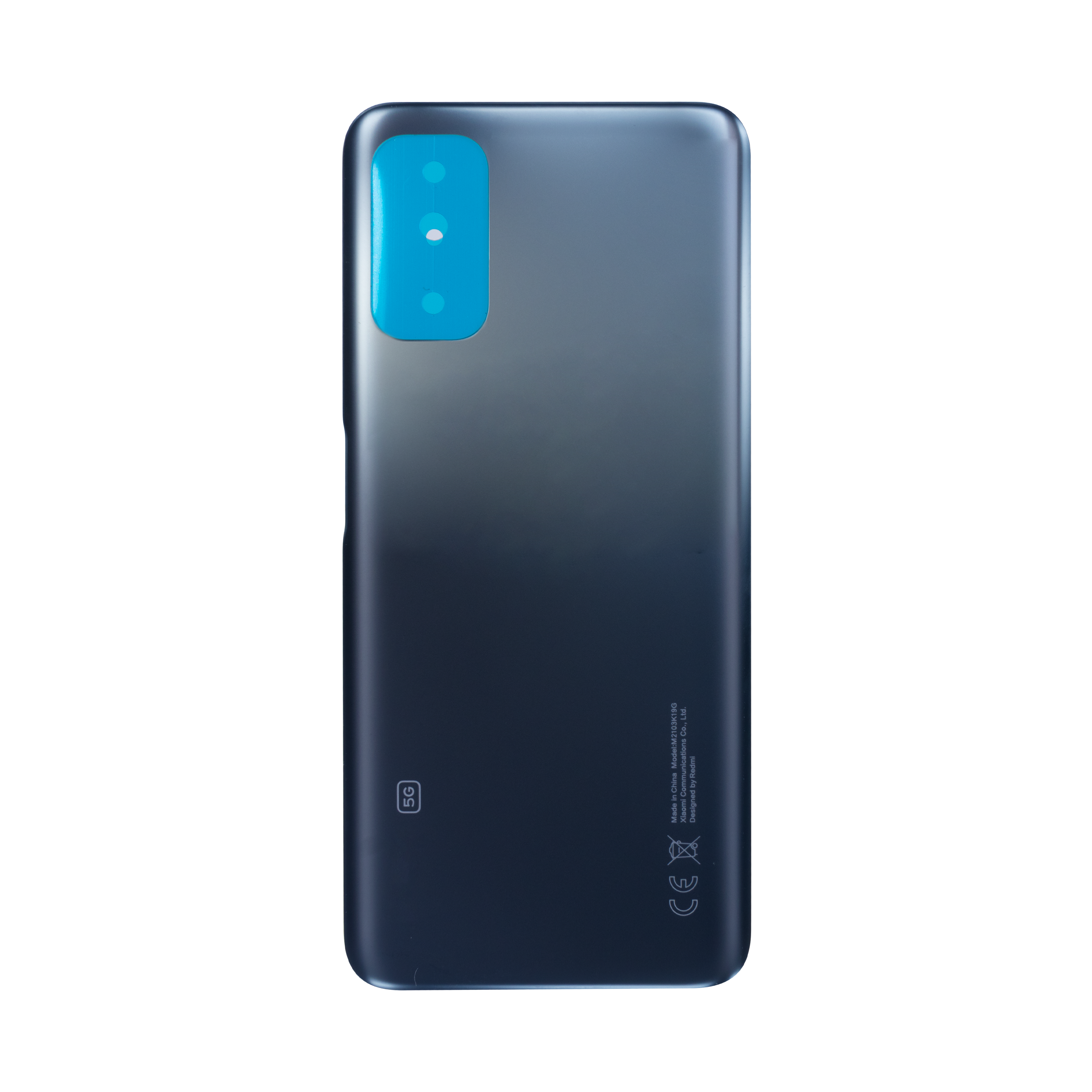 Coque arrière Xiaomi Redmi Note 10 5G sans objectif, gris graphite, OEM