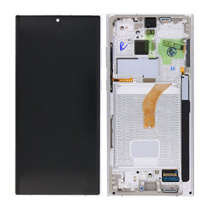 Samsung Galaxy S22 Ultra S908B Écran et numériseur avec cadre Phantom White Service Pack