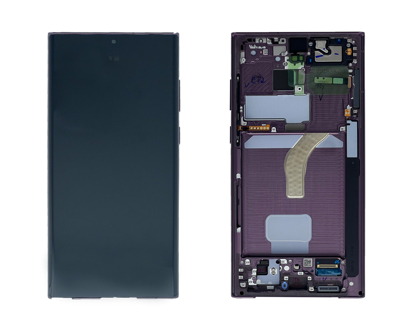 Samsung Galaxy S22 Ultra S908B Écran et numériseur avec cadre Bourgogne Service Pack