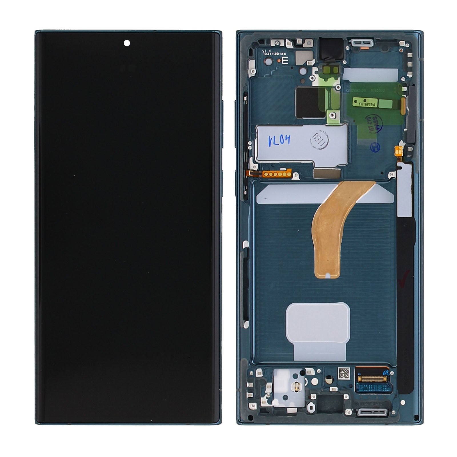 Samsung Galaxy S22 Ultra S908B Écran et numériseur avec cadre Vert Service Pack