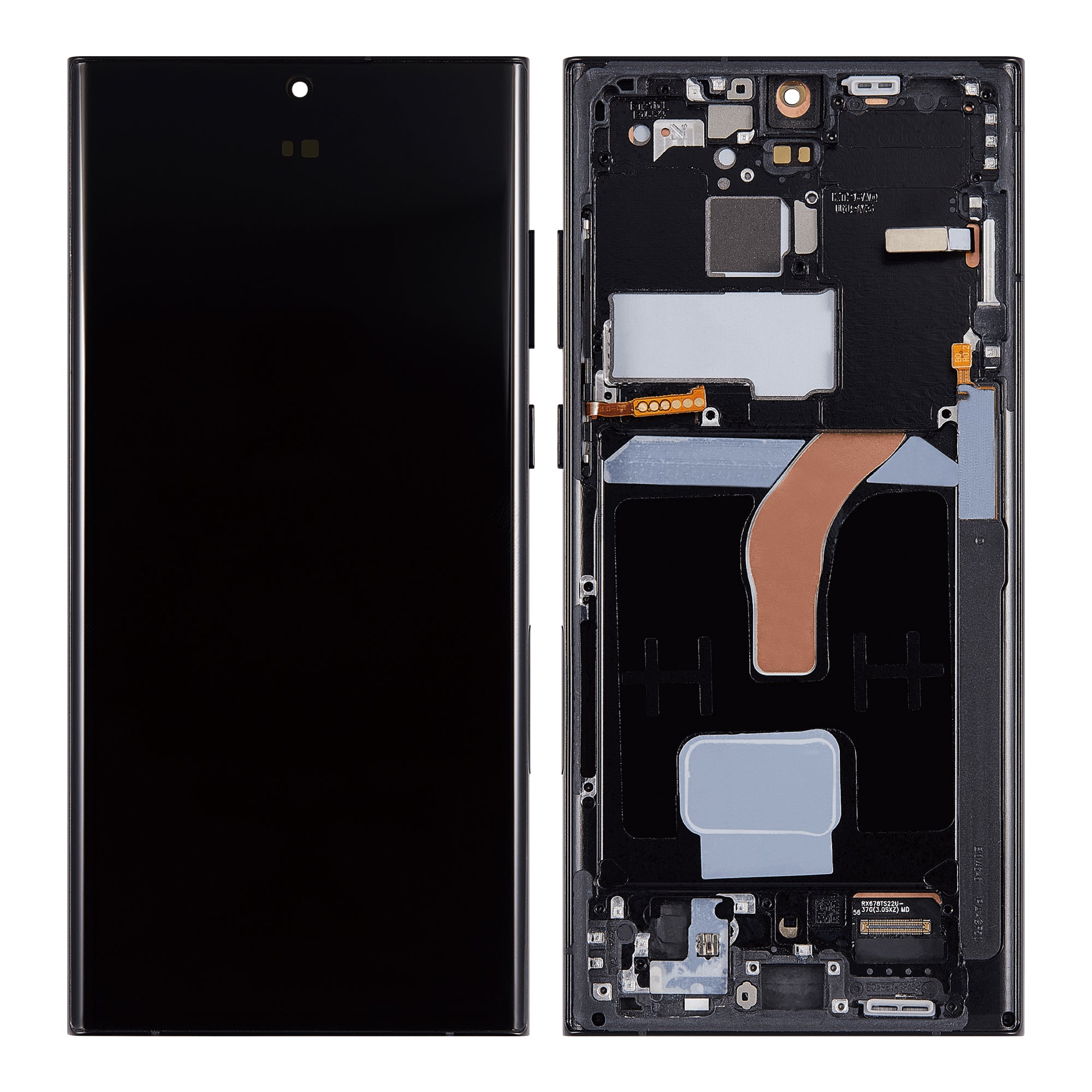 Samsung Galaxy S22 Ultra S908B Écran et numériseur avec cadre Graphite, rouge, bleu ciel Service Pack