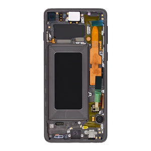 Écran et numériseur Samsung Galaxy S10 G973F avec cadre Prism Black Service Pack