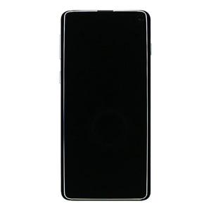 Écran et numériseur Samsung Galaxy S10 G973F avec cadre Prism Green Service Pack
