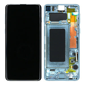 Écran et numériseur Samsung Galaxy S10 G973F avec cadre Prism Green Service Pack