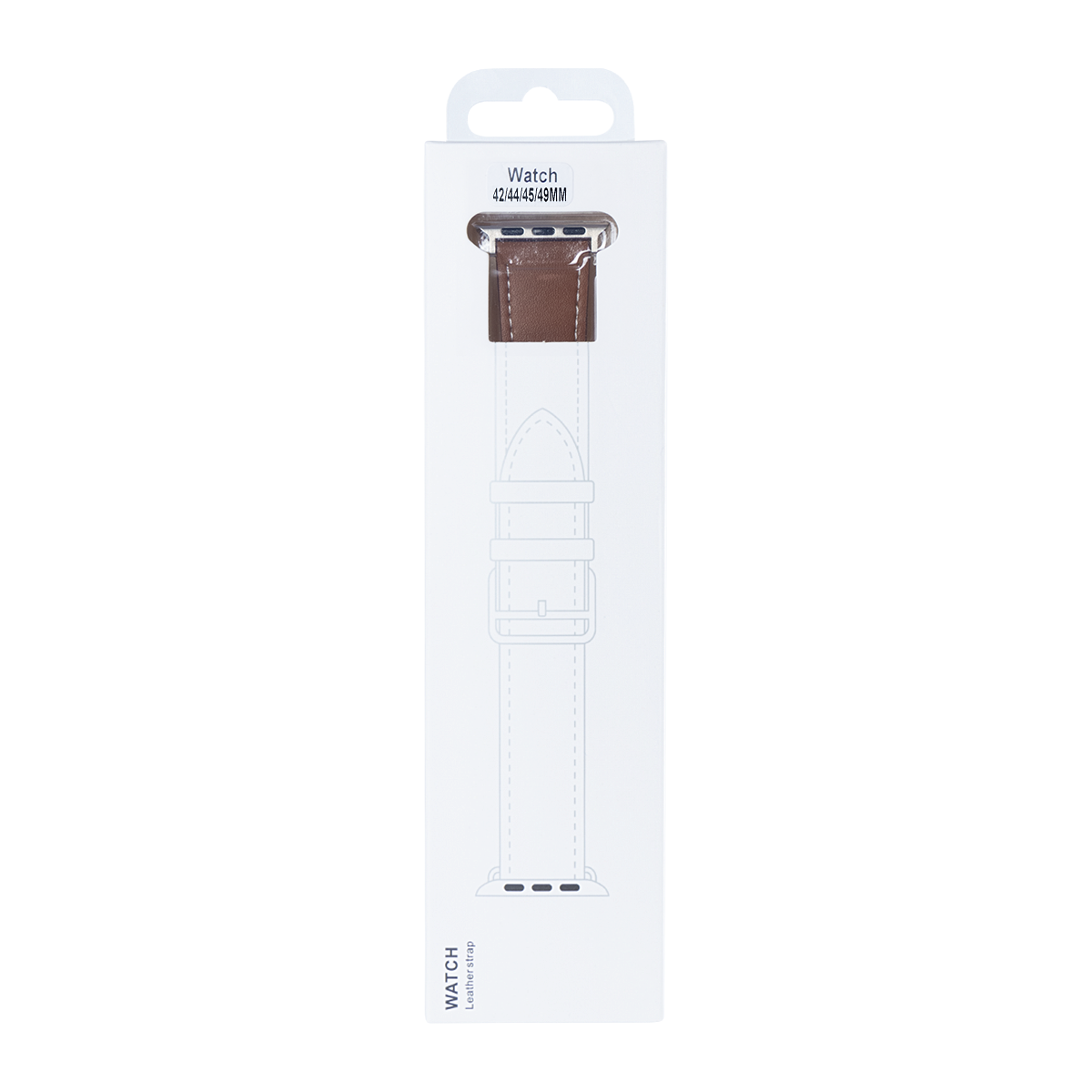 Bracelet en cuir double épaisseur For Apple 42 mm, 44 mm, 45 mm, 49 mm Marron