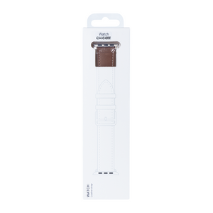 Bracelet en cuir double épaisseur For Apple 42 mm, 44 mm, 45 mm, 49 mm Marron