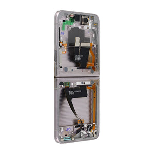 Samsung Galaxy Z Flip4 5G F721B Écran principal et numériseur avec cadre blanc Service Pack