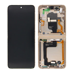 Samsung Galaxy Z Flip4 5G F721B Écran principal et numériseur avec cadre jaune Service Pack