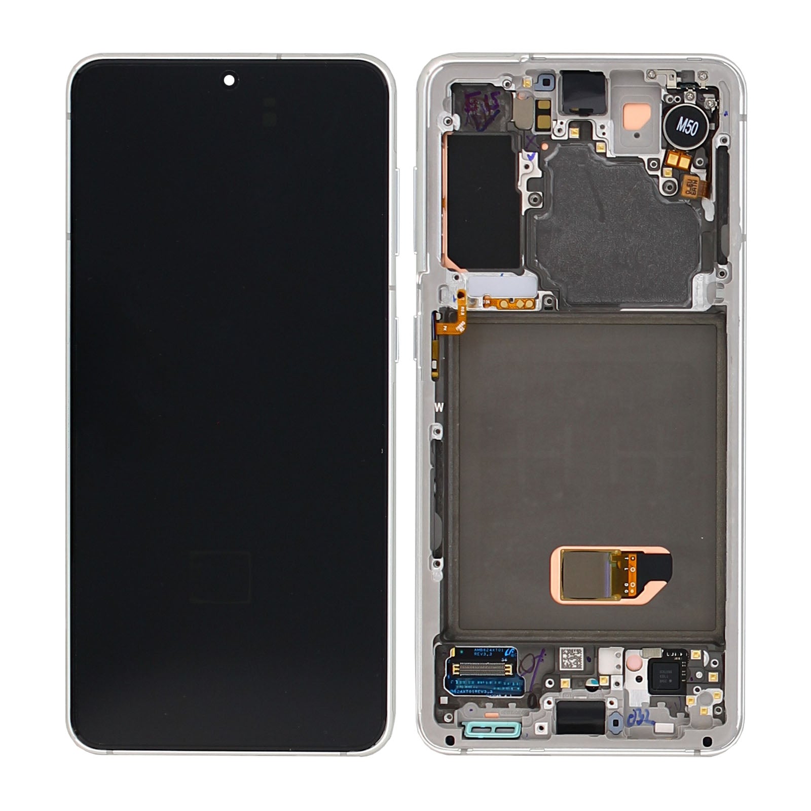 Samsung Galaxy S21 5G G991B Écran et numériseur avec cadre Phantom White Service Pack