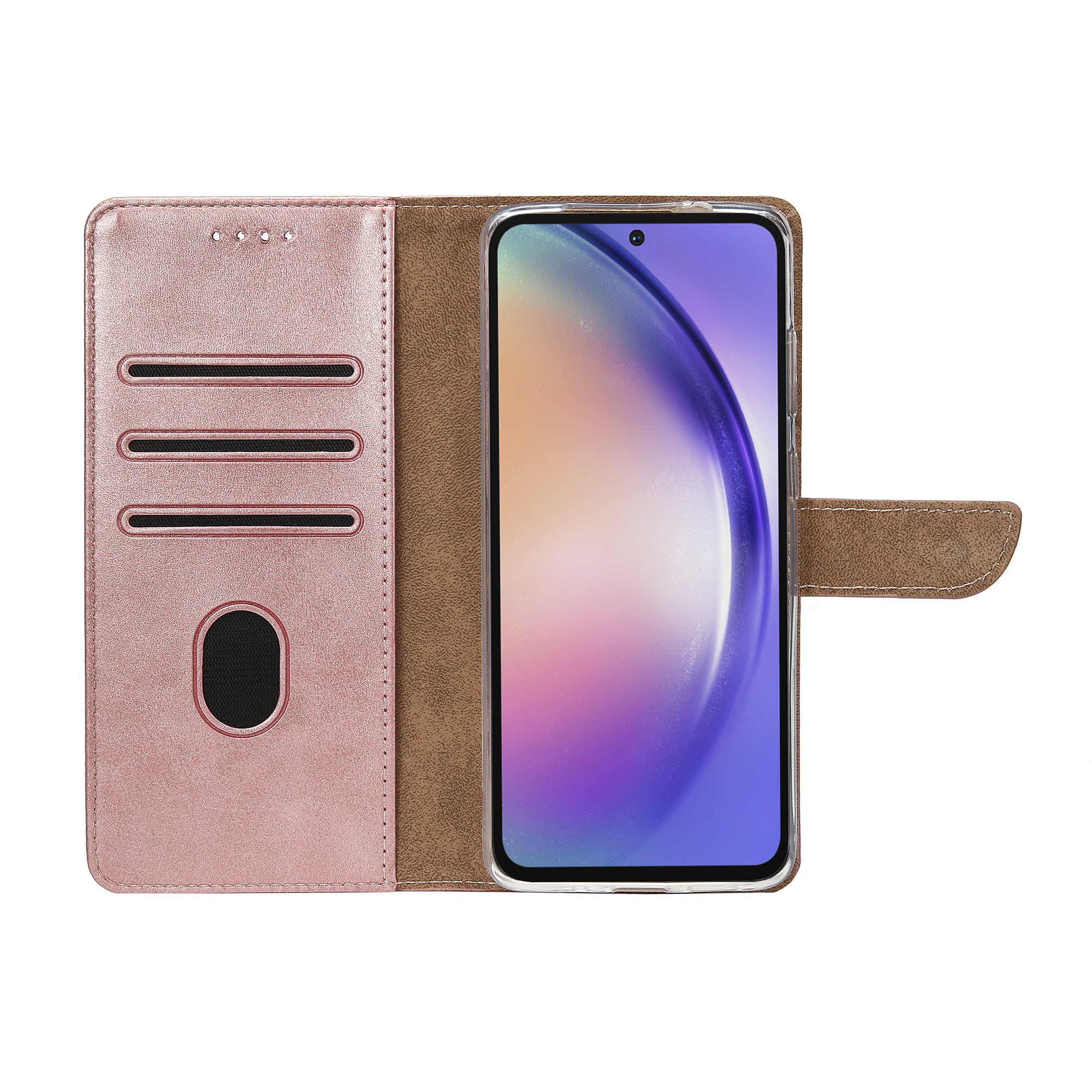 Rixus Bibliothèque pour Samsung Galaxy A54 5G Rose